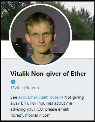Vitalik Non Giver of Ether Vitalik Non Giver
of Ether